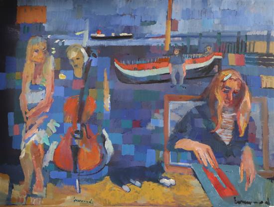 Derek Inwood (1925-2012), oil on canvas, Darklight, 90 x 121cm